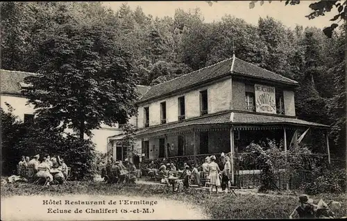 Ak Chalifert Seine et Marne, Hotel  Restaurant de l'Ermitage, Ecluse