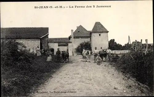 Ak Saint Jean Seine et Marne, La Ferme des 2 Jumeaux, Rinder