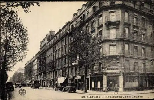 Ak Clichy Hauts de Seine, Boulevard Jean Jaurès, Credit Lyonnais