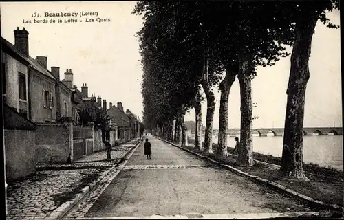 Ak Beaugency Loiret, Les bords de la Loire, Les Quais