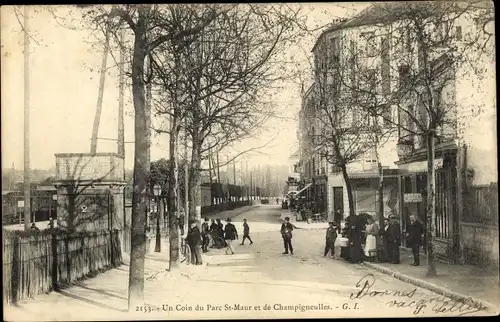 Ak Le Parc de Saint Maur Val de Marne, Un Coin, Champigneulles