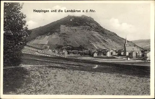 Ak Heppingen Bad Neuenahr Ahrweiler in Rheinland Pfalz, Panorama vom Ort und Landskron