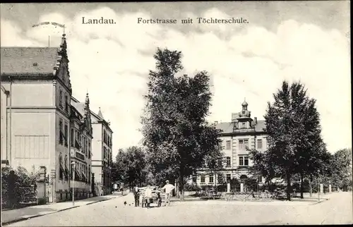 Ak Landau in der Pfalz, Forststraße mit Töchterschule