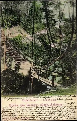 Ak Buckow in der Märkischen Schweiz, Teufelsbrücke, Silberkehle