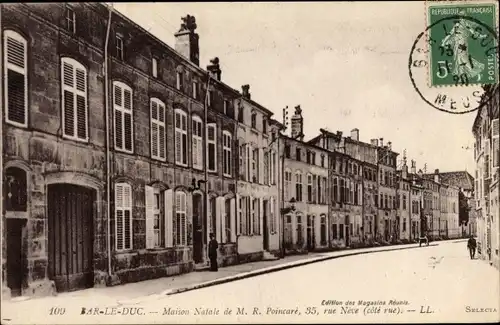 Ak Bar le Duc Lothringen Meuse, Maison natale de M. R. Poincaré, rue Nève