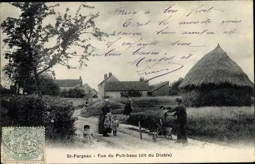 Ak Saint Fargeau Seine et Marne, Rue du Puit beau, dit du Diable