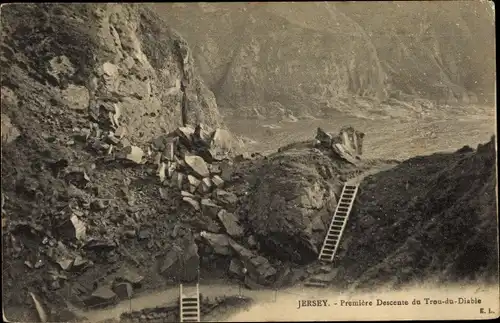 Ak Kanalinsel Jersey, Premiére Descente du Trou du Diable