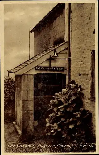 Ak Clovelly South West England, The Chapel of St. Peter