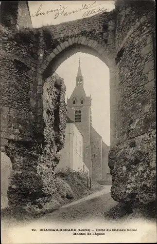 Ak Chateaurenard Loiret, Porte du Chateau feodal