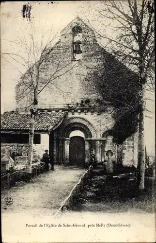 Ak Saint Génard Deux Sèvres, Portail de l'Eglise