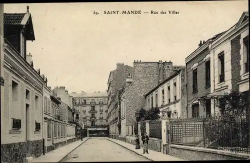 Ak Saint Mandé Val de Marne, Rue des Villas