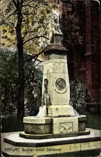 Ak Erfurt in Thüringen, Gustav Adolf Denkmal