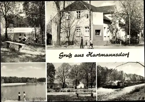 Ak Hartmannsdorf, Kiessee, Klubgaststätte, Platz