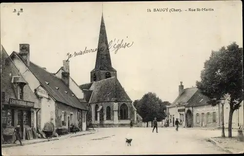 Ak Baugy Cher, Rue Saint Martin