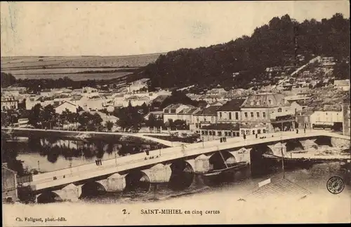 Ak Saint Mihiel Lothringen Meuse, Stadtansicht, Brücke