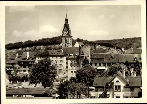 Ak Zofingen Kanton Aargau, alter Folterturm, Kirche, Teilansicht vom Ort