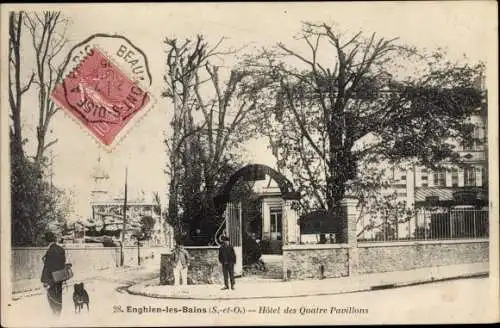 Ak Enghien les Bains Val d'Oise, Hotel des Quatre Pavillons