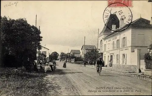 Ak Saint Prix Val d'Oise, Auberge du Gros Noyer et la Route de Paris