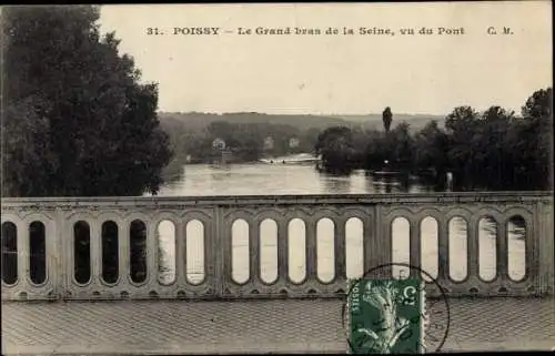 Ak Poissy Yvelines, Le Grand bras de la Seine, vu du Pont