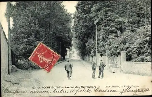 Ak La Roche Guyon Val d’Oise, Avenue des Marronniers