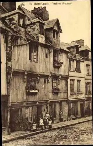 Ak Honfleur Calvados, Vieilles Maisons