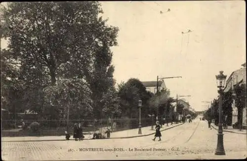 Ak Montreuil sous Bois Seine-Saint-Denis, Le Boulevard Pasteur