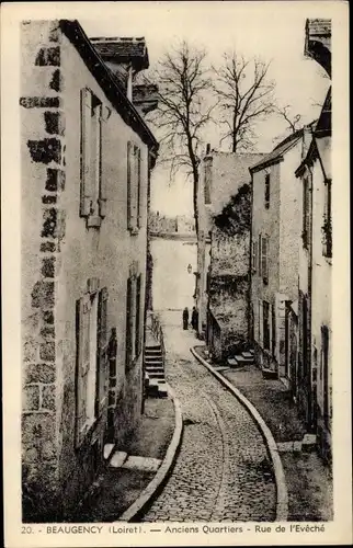 Ak Beaugency Loiret, Anciens Quartiers, Rue de l'Eveche