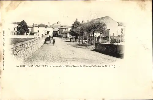 Ak La Mothe Saint Héray Deux Sèvres, Entree de la Ville, Route de Niort