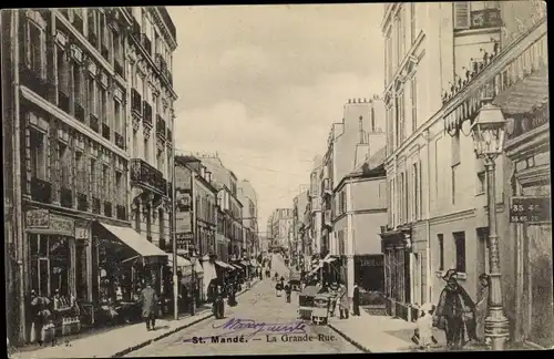 Ak Saint Mandé Val de Marne, Grande Rue