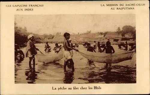 Ak Rajputana Indien, La peche au filet chez les Bhils, Mission du Sacre Coeur