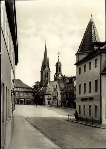 Ak Wilsdruff in Sachsen, Straßenpartie, Kirche, Gasthof Goldener Löwe