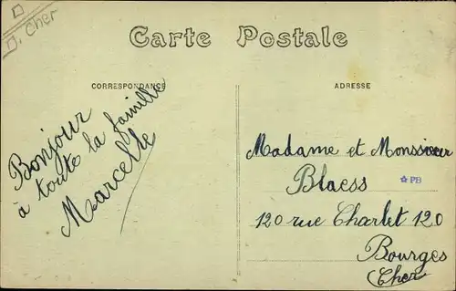 Ak Fontenay Cher, Vue générale de Fontenay et de Sancerre