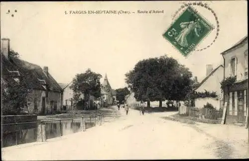 Ak Farges en Septaine Cher, Route d'Avord