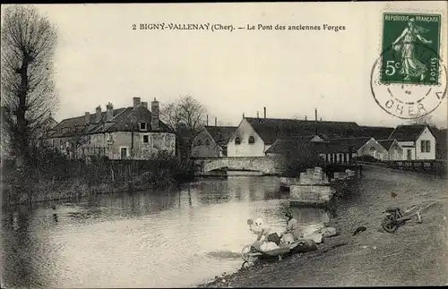 Ak Bigny Vallenay Cher, Pont des anciennes Forges