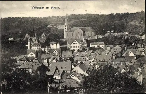 Ak Vallendar Rheinland Pfalz, Totalansicht der Ortschaft, Kirche