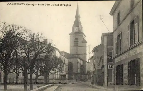 Ak Commercy Lothringen Meuse, Place Dom Calmet et l'Eglise