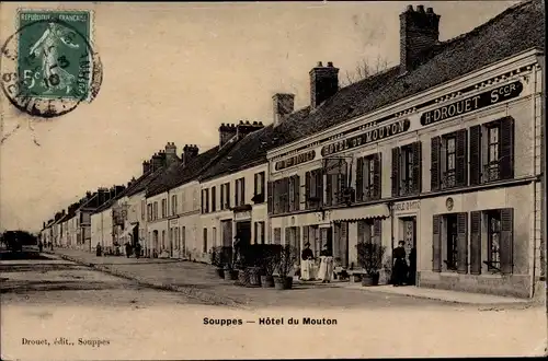 Ak Souppes sur Loing Seine et Marne, Hotel du Mouton