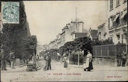 Ak Melun Seine et Marne, Quai Pasteur