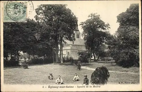 Ak Epinay sur Seine Seine Saint Denis, Square de la Mairie