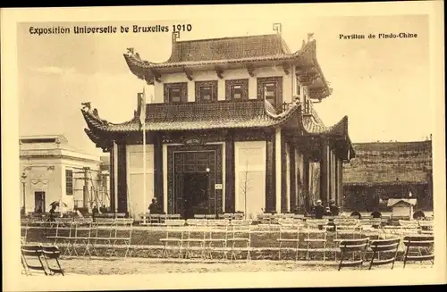 Ak Bruxelles Brüssel, Exposition Universelle, Pavillon de l'Indo Chine