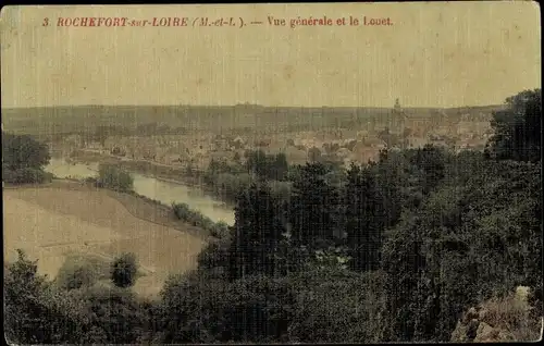 Ak Rochefort sur Loire Maine et Loire, Vue generale et le Louet