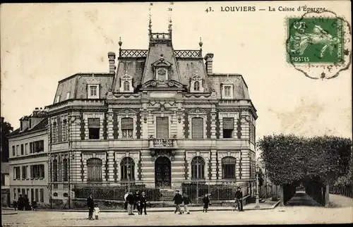 Ak Louviers Eure, La Caisse d'Epargne