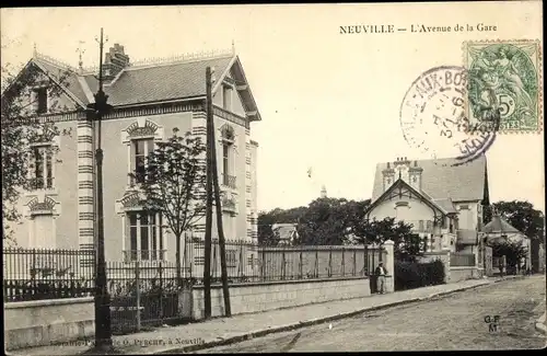 Ak Neuville Loiret, L'Avenue de la Gare