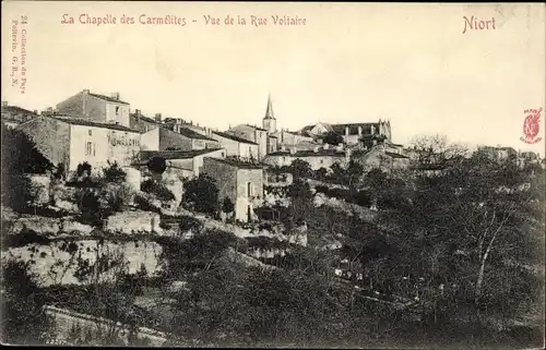 Ak Niort Deux Sèvres, Chapelle des Carmelites, Vue de la Rue Voltaire