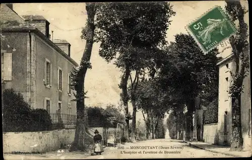 Ak Moncoutant Deux Sèvres, Hospice et l'avenue de Bressuire