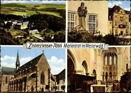 Ak Abtei Marienstatt im Westerwald, Ansichten der Zisterzienser Abtei