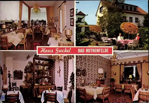 Ak Bad Rothenfelde am Teutoburger Wald, Blick ins Haus Guckel, Hotel, Pension und Café