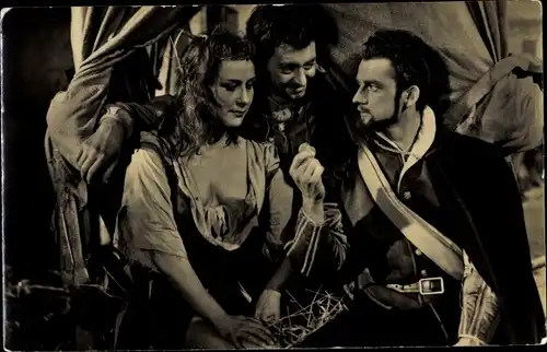 Ak Schauspieler Ursula Braun, Rudolf Ludwig und Hans Rüdiger Renn, Defa Film, Richter von Zalamea