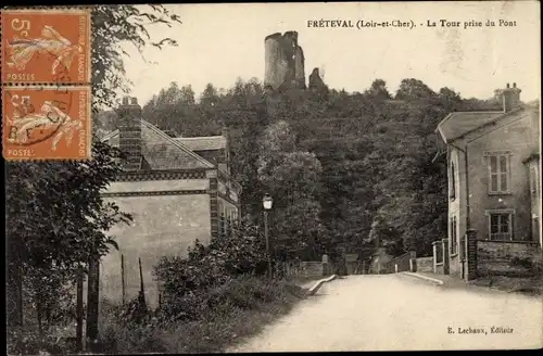 Ak Fréteval Loir et Cher, La Tour prise du Pont