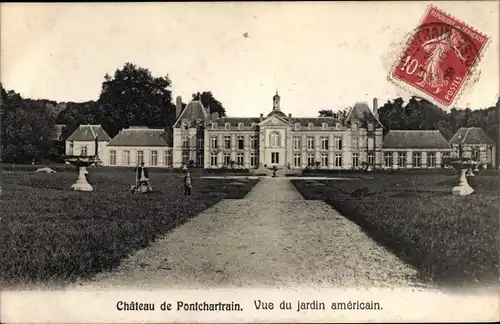 Ak Jouars-Pontchartrain Yvelines, Chateau, Jardin Americain